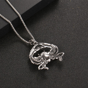 Collier avec pendentif en forme de crabe en acier inoxydable pour hommes, breloque à thème style punk SP823 - Product Image 3