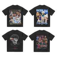[Koleksi Star] Kaos Lengan Pendek O-Neck 100% Katun Longgar 220g Curry Paul George MJ Irving Rose Harden Retro Amerika