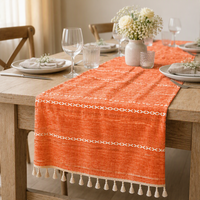 Chemin de table en gaze froissée orange, décoration de fête bohème, fournitures de fête