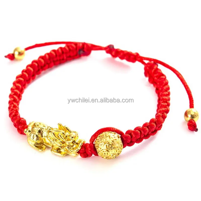 Double Pi Xiu/Pi Yao and Golden Wealth Ingots Bracelet