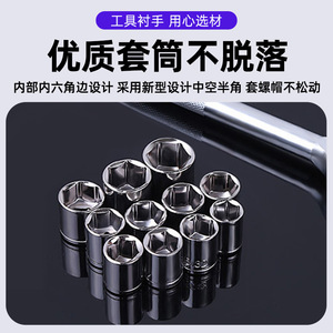 Juego de Llaves de Tubo Luwei de 40 Piezas, Llave de Trinquete de 3/8 Pulgadas, Métrica, para Reparaciones Automotrices y del Hogar - Product Image 3