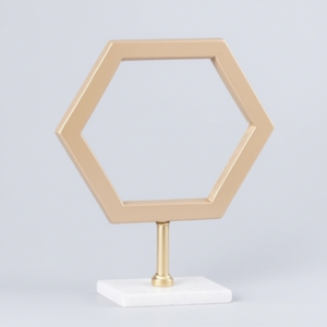 Top Trending Aluminum Handicraft Hexagon Shaped Sculpture Home <b>Office</b> Living Room Decorative Showpiece <b>PC</b> Desktop Use - Product Image 1