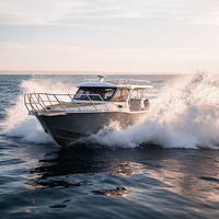 Yacht de luxe familial de 8 m (26 pieds) pour divertissement, bateau en aluminium soudé haute vitesse pour la navigation en haute mer, moteur hors-bord pour la croisière, la patrouille et la pêche