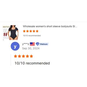 Grosir bodysuit lengan pendek wanita pembentuk tubuh pelangsing kaus leher sendok Shapewear kontrol perut dengan desain Thong - Product Image 3