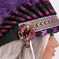 Serre-tête confortable en plumes indiennes pour femme, idéal pour cosplay, fêtes d'Halloween, spectacles de danse – Couleur et taille personnalisables
