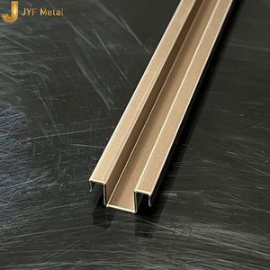 LL421 Bande de finition décorative en acier inoxydable doré titane pour carrelage, profil en U, moulure métallique pour usage en appartement - Durable - Product Image 4