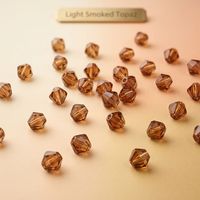Hellgeräucherte Topas 4mm Facettierte Umweltfreundliche Langlebige Diamant-Doppelspitzen Lose Perlen für Schmuckherstellung Stickerei DIY Handwerk
