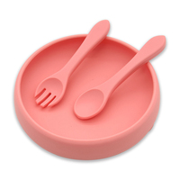 Assiettes d'apprentissage pour bébé et tout-petit en silicone antidérapantes, sans BPA, 100 % qualité alimentaire, faciles à nettoyer, avec ventouse