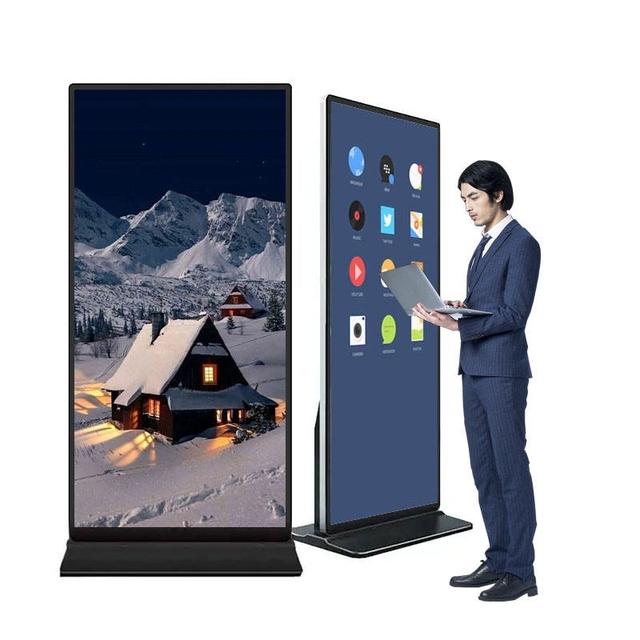 75'' 85'' 98'' 4K Touch Screen Totem LCD Monitors Totem Vertical Full HD Big Stand Advertising Display Digital and Displays