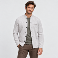 Herren Woll-Kaschmir-Mischung Strickjacke im Old Money Stil Langarm Gestrickter Mantel Business Casual Büro Reise