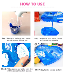 Khy Đổ Acrylic Sơn Chất Lỏng Nghệ Thuật 24-Mảnh Thiết Lập Cho Vải Giấy & Thủy Tinh-Không Độc Hại 60Ml Chai - Product Image 5