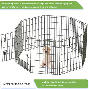 Recinto Pieghevole in Metallo per Animali Domestici, Box per Cuccioli da Esterno, Recinto Pieghevole Nero per Cuccioli - Product Image 2