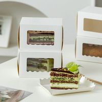 Boîte à gâteau roulé suisse biodégradable personnalisée de 6 pouces, emballage imprimé offset pour la vente à emporter
