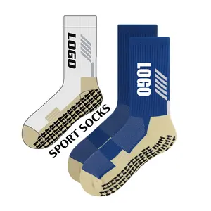 FREE DESIGN MOCKUP Custom Made Logo Anti Slip Socks Men Non Slip Grip Sock Football Soccer Athletic Sport Grip Socks