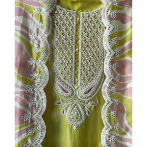 Conjunto de ropa de fiesta de diseñador para mujer Top Plazzo Beautiful Dupatta - Product Image 1