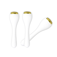 Mini masseur pour les yeux et les lèvres plaqué or 24 carats Ridoki pour la relaxation de la peau, réduction des ridules et des rides, rouleau dermique
