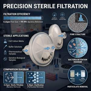 Laboratory Disposable Sterile <strong>Syringe</strong> <strong>Filter</strong> Units 0.22um PTFE <strong>Nylon</strong> GF Membrane For Sterile Filtration And Sample Preparation - Product Image 4