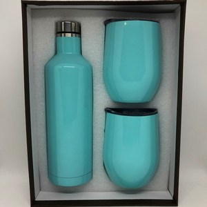 Termo de acero inoxidable para regalo de botella de vino tinto, vaso, 3 juegos, termo en forma de huevo, sublimación, juego de vino en blanco para regalo de Navidad - Product Image 3