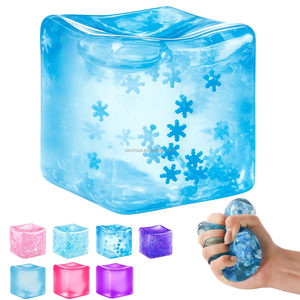 Ice Cube Squishy Stress Balls for Adults Kids Fidget Toy for Your Best Mellow and Chill -Ice Cubes-Square Shape with Filling - Product Image 1
