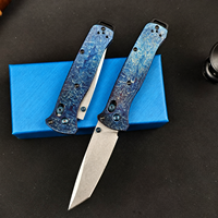 Couteau pliant en acier M390 avec manche en titane, motif éclair, couteau de poche léger EDC, camping en plein air