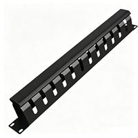 Panel de gestión de cables de 1U y 19 pulgadas con 12 vías y 24 puertos para montaje en rack, organizador de cables de fibra óptica para gabinetes de red de servidores