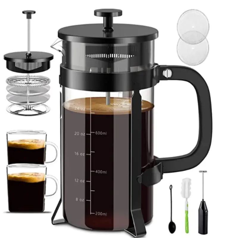 Premium Prensa Francesa 16 Oz Plunger Filter Vacuum Stoneware Insulated Coffee Maker Stainless Steel French Press for Coffee