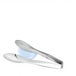 Pinces à glace en acier inoxydable, ensemble de 2 outils de préhension en métal argenté pour barbecue et cuisine - Product Image 4