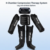 Appareil de thérapie par compression d'air à 4 chambres VU avec manchons pour les bras, les jambes et la taille, pour la récupération musculaire et les soins lymphatiques