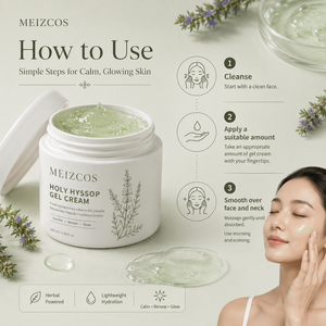 Crème <span class=keywords><strong>Gel</strong></span> Hydratante Apaisante Quotidienne MEIZCOS Holy Hyssop 100ml, <span class=keywords><strong>Gel</strong></span>ée Verte avec Niacinamide, Vitamine ACE et Peptides - Product Image 4