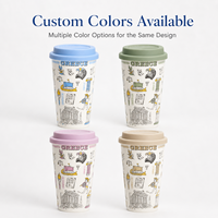 Mug de voyage en céramique souvenir de Grèce avec couvercle en silicone, design urbain pour collection de mugs de voyage en porcelaine, personnalisation OEM ODM, vente en gros