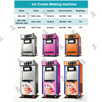 Machine à glaces de comptoir automatique à 3 saveurs haute performance