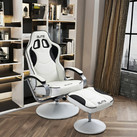 Chaise de jeu moderne pivotante en cuir avec support de moniteur en cuir synthétique de haute qualité pour bureau à domicile ou joueur