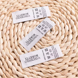 High Quality <strong>Customized</strong> Logos Brand <strong>Labels</strong> Woven Sewing on <strong>Jeans</strong> Hem <strong>Label</strong> Garment Part <strong>Labels</strong> for Clothing - Product Image 2
