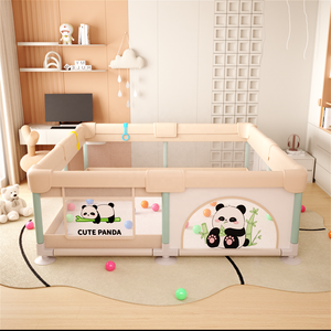 Corral de Seguridad <span class=keywords><strong>Infantil</strong></span> de Acero Oxford para Interiores, <span class=keywords><strong>Corralito</strong></span> Resistente con Diseño de Animales para Bebés y Niños Pequeños - Product Image 1