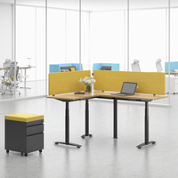 Bureau d'angle en forme de L réglable OMNI avec contrôleur de mémoire, bureau d'angle réglable en hauteur