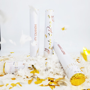 Canon à Confettis Biodégradable en Papier pour Fête, Mariage, Remise de Diplôme – Poudre de Confettis Argentée et Dorée à Rayures - Product Image 5