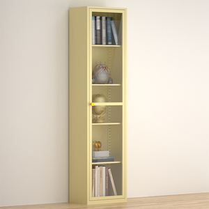 Armoire de rangement à 4 portes pour la maison Armoire de présentation avec porte en verre et pieds debout Étagère de présentation de livres en acier pour le salon - Product Image 5