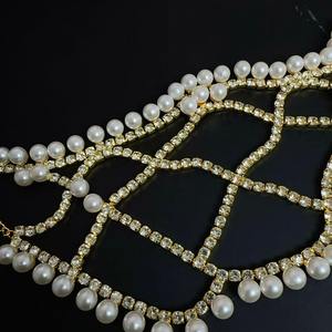 Masques en voile perlé pour femmes, cadeaux en maille, chaînes de mode, masque facial, masque de bal masqué, costume de fête, accessoires de visage <span class=keywords><strong>sexy</strong></span>, bijoux - Product Image 4