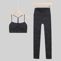 Ensemble de soutien-gorge de sport et leggings évasés en nylon et élasthanne extensible pour le yoga, la gym et l'entraînement – Vente en gros