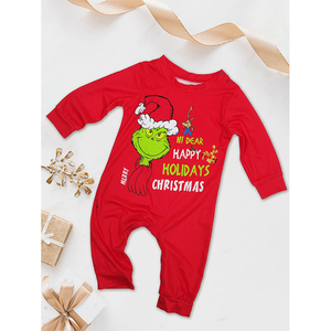 Nuevos pijamas de tela de seda de leche con estampado navideño para mamá y para <span class=keywords><strong>mi</strong></span> familia, pijamas a juego. - Product Image 6