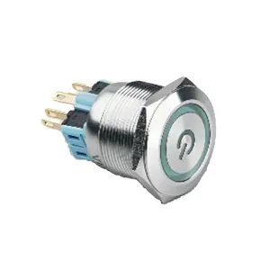 25308Z Abbeycon 25mm stainless steel button switch 12V red/blue/green/yellow customized logo led switch