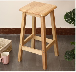 Chaise haute nordique moderne en bois Tabouret de bar en bois Chaise haute pour la maison Bar Hôtel Restaurant - Product Image 4