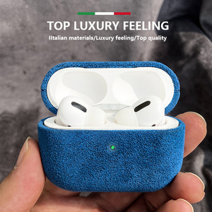 Funda protectora de diseño de lujo para <span class=keywords><strong>Apple</strong></span> para Airpod, Funda de cuero, funda de gamuza italiana para auriculares inalámbricos con Bluetooth - Product Image 2