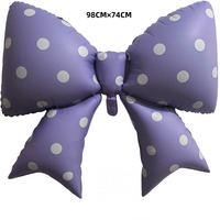 Ballons en feuille géants Youlun de 38 pouces, rose pastel, violet, transparent, blanc, en forme de nœud papillon, pour la décoration de fête d'anniversaire d'adultes