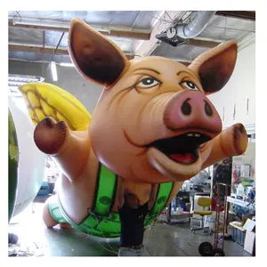 Cerdo volador gigante de dibujos animados para eventos, decoración de Festival