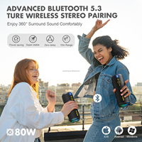   Altavoces W-King D320 BT5.3, Reproductor de Música Inalámbrico para Exteriores, Bajos Potentes, Altavoz Portátil, Regalo, Boombox