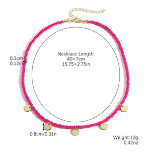 Vente en gros de bijoux tendance Collier multi-couches pour femmes avec chaîne de clavicule en pierre naturelle perlée Collier ras du cou en perles de <span class=keywords><strong>millet</strong></span> de Bohème - Product Image 5