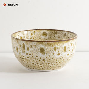 OEM Design Personnalisé 16 Pièces Padprinting Porcelaine Jaune Imitatie Service d'assiettes émaillées réactives Service de vaisselle - Product Image 3