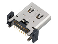 Connecteur femelle USB 2.0 Type C 16 broches MUP, prise de réception, trous traversants, PCB 180 vertical, blindage USB-C pour la charge