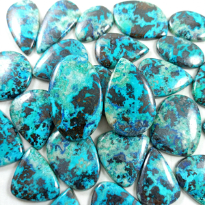 Lot de cabochons en jaspe chrysocolle naturel, pierres lisses et polies, pierres précieuses en jaspe chrysocolle en vrac pour la fabrication de bijoux - Product Image 1